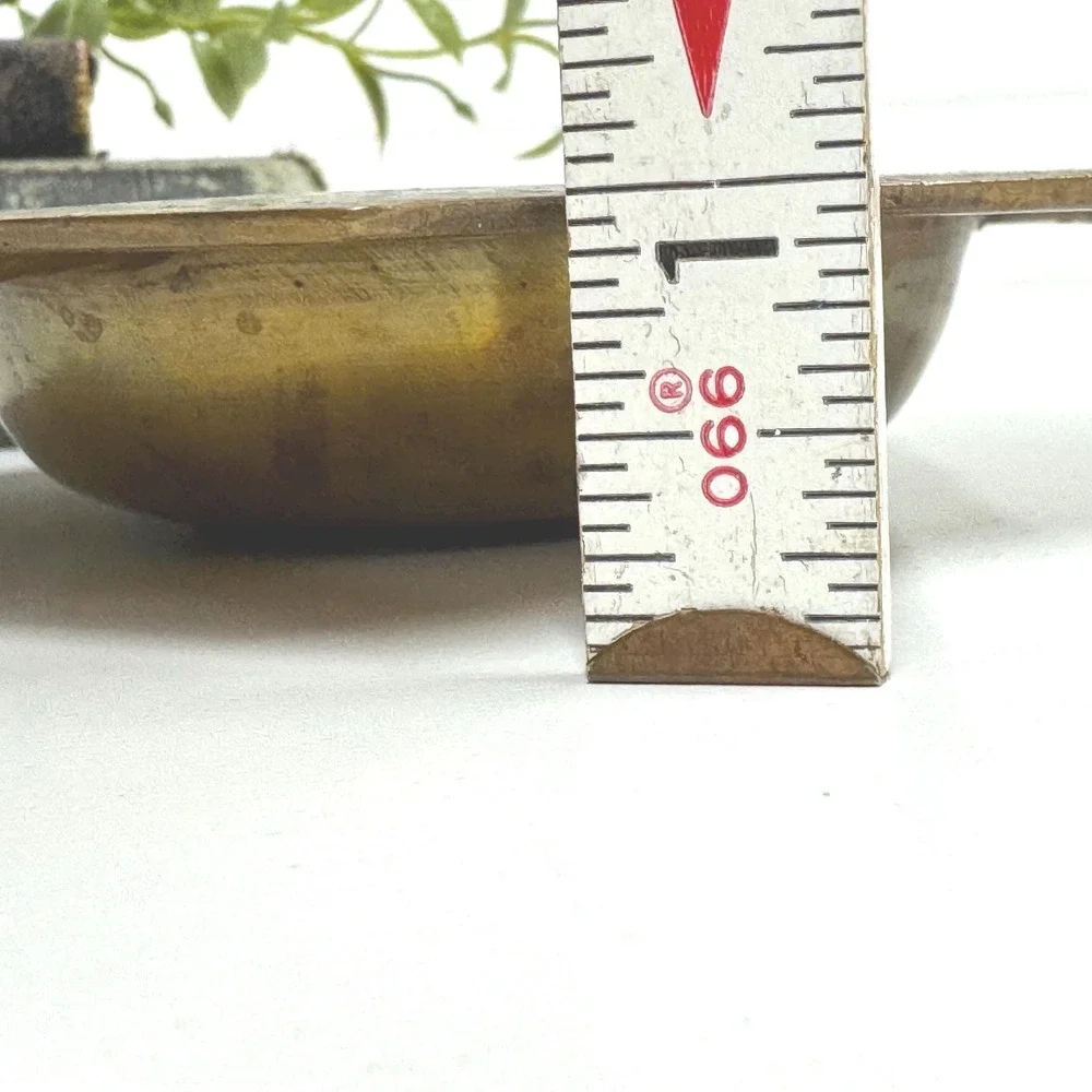 Vintage brass catch all trinket dish ring dish- Geometric hexagonal ashtray
